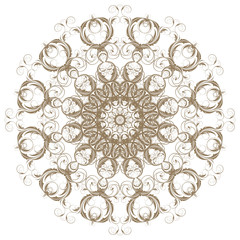 Decorative frame with vintage round patterns on white!!!!!!!