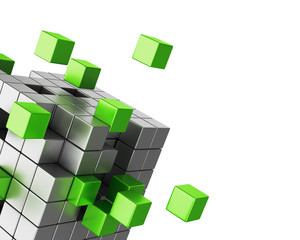 Fototapeta na wymiar Assembling cube structure template