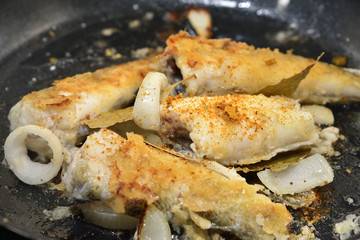 grilled fish on pan