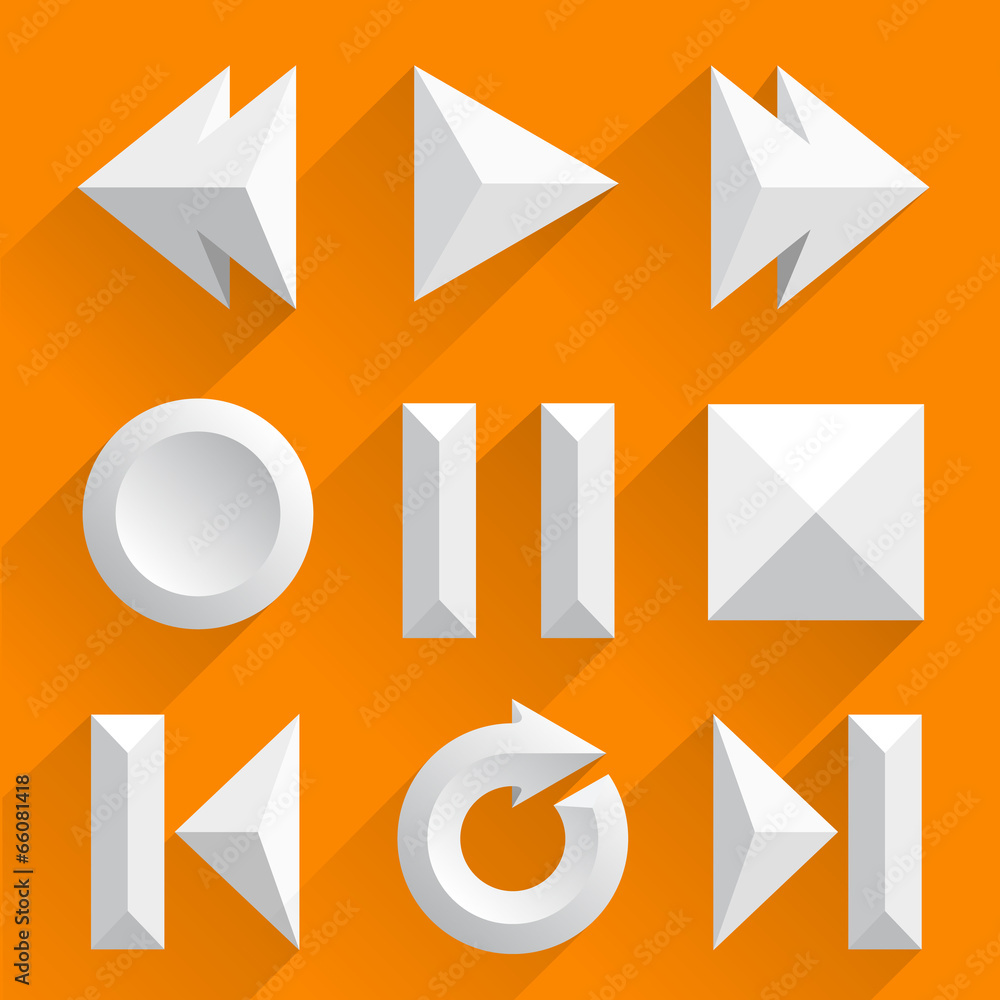 Wall mural flat vector player buttons