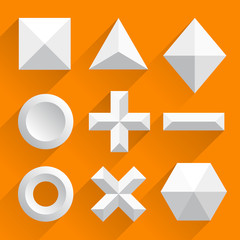 Polygonal shapes vector white
