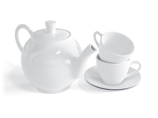 cups and teapot