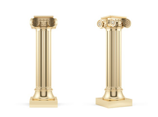 Golden columns isolated