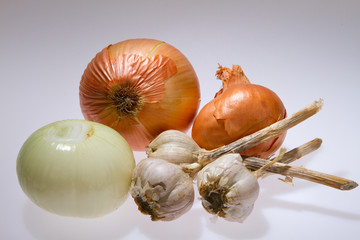 Garlic and onion isolated