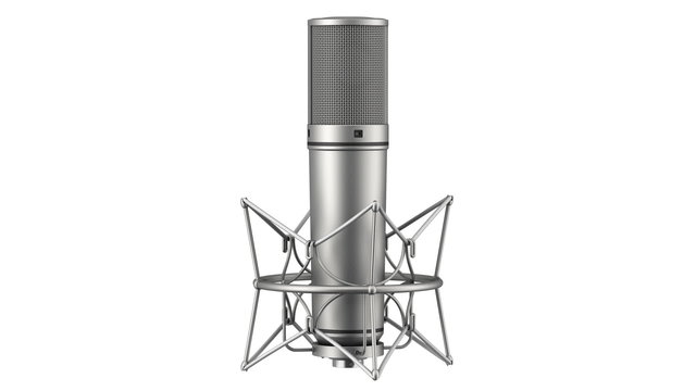 studio microphone loop rotate on white background