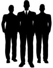 drei Businessmänner als Silhouette