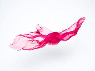 abstract piece of red fabric flying