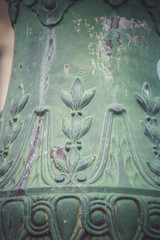 texture, traditional street lamp with decorative metal flourishe