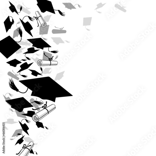 "graduate caps and diploma" Stock image and royalty-free vector files
