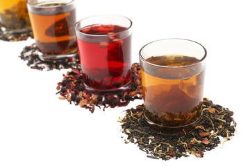 Assortment of tea isolated on white