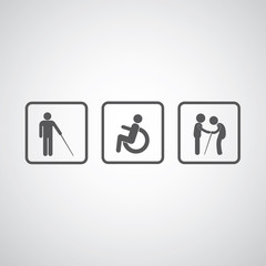patient blind disabled and old man symbol