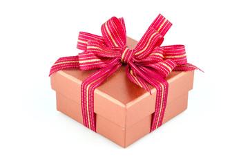 Gift box isolated white background
