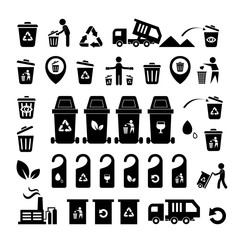 Garbage icons set