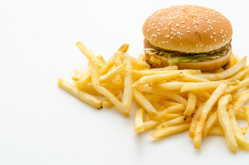 Hamburger french fries