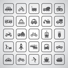 transport icons set