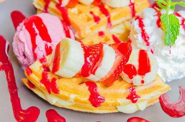 Strawberry banana pancake
