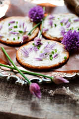 Crackers with chives