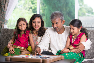 happy indian family enjoying quality time at home indoor