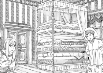 Coloring page -  fairy tale - illustration for the children