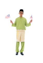  malay male with malaysian flag