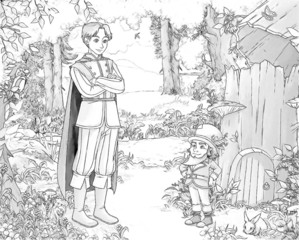 Fototapeta na wymiar Coloring page - fairy tale - illustration for the children