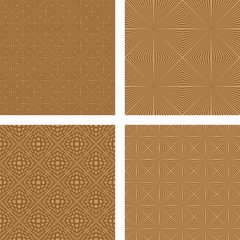 Light brown seamless line pattern background set