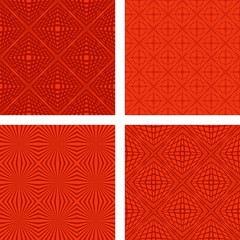 Red seamless pattern background set