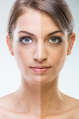 Before After - Plastic surgery face - before and after tanning