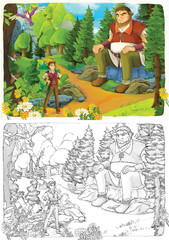 Coloring page -  fairy tale - illustration for the children