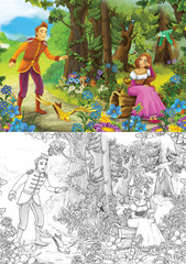 Obraz na płótnie Canvas Coloring page - fairy tale - illustration for the children
