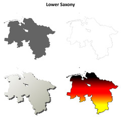 Lower Saxony outline map set