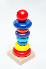 Colorful  wood  Pyramid For babies and toddlers