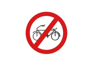 Prohibition sign no entry to bikes