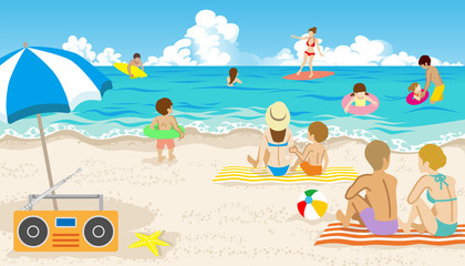 People in Summer beach