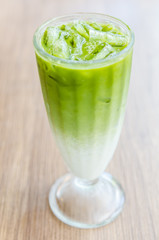 Iced green tea latte