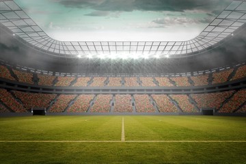 Fototapeta na wymiar Football pitch in large stadium