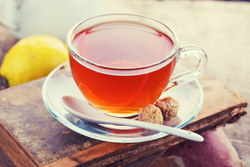 Cup of fresh herbal tea