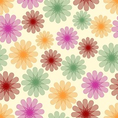 Seamless outline floral background