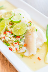 Steamed basa fish