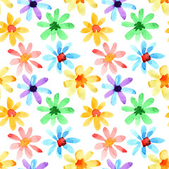 Watercolor flowers seamless