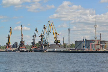 Fototapeta premium Panorama of the Kaliningrad trade seaport