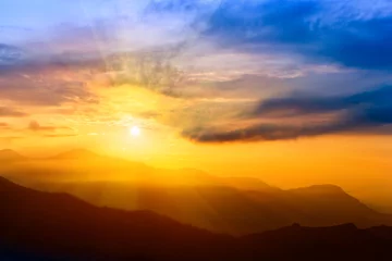 Fototapete Himalaya Schöner Sonnenaufgang über dem Himalaya, Nepal