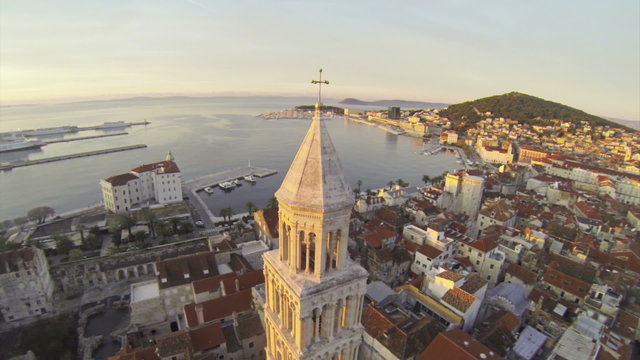 Camera moving  around Church of St. Dominus in Split in Croatia