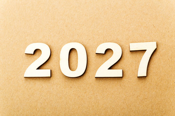 Wooden text for year 2027