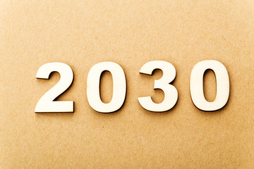 Wooden text for year 2030