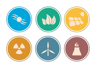 Flat design – energy icon set