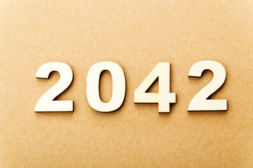 Wooden text for year 2042