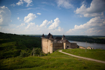 Fototapeta premium The Khotyn fortification is located on a rocky territory