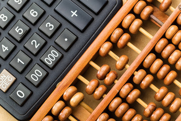 Modern calculator and abacus