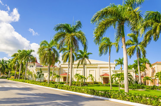 Beautiful palace on one of the Caribbean islands